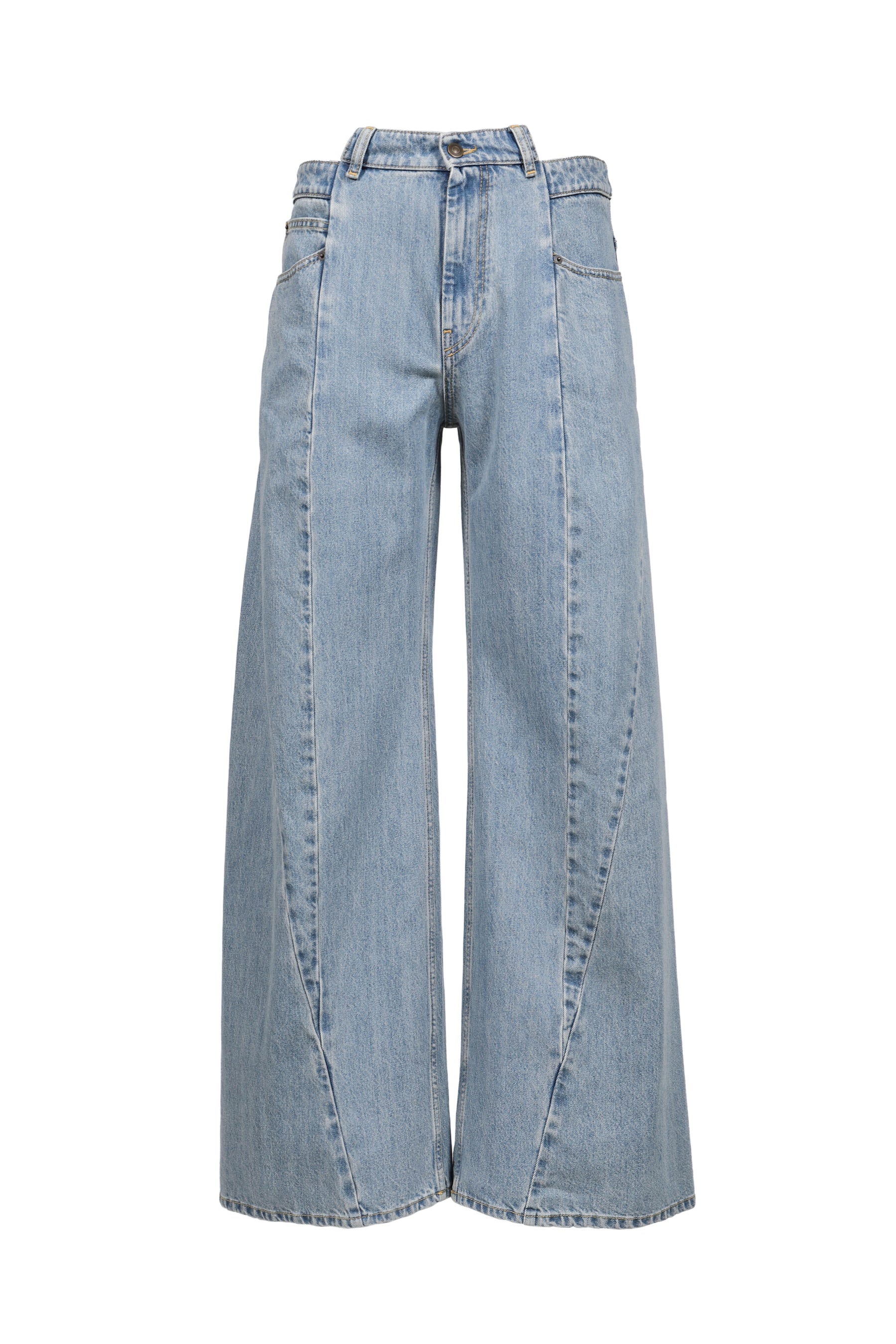 SPLICED DENIM TROUSERS / BLU