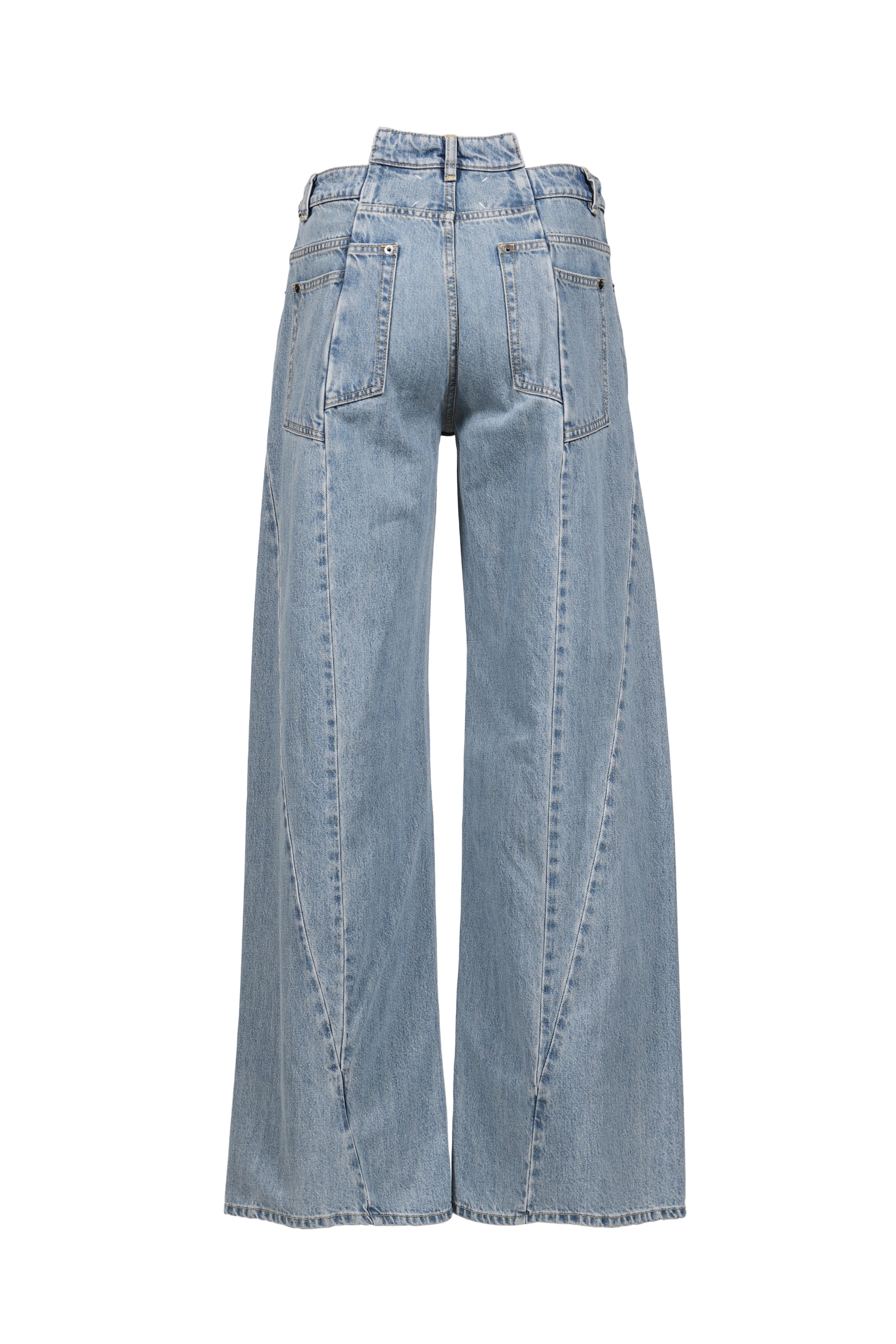 SPLICED DENIM TROUSERS / BLU