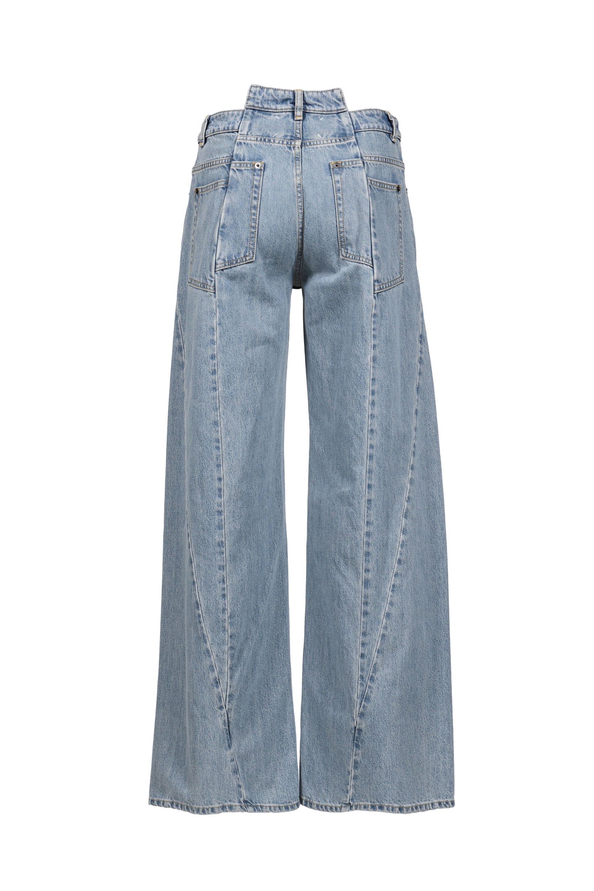 SPLICED DENIM TROUSERS / BLU