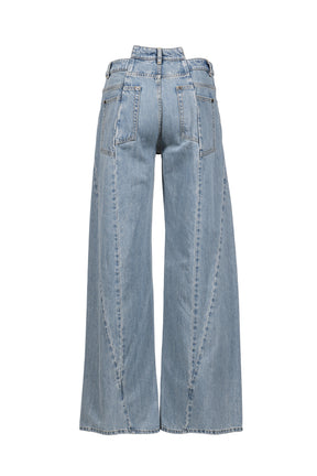 SPLICED DENIM TROUSERS / BLU