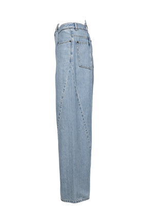 SPLICED DENIM TROUSERS / BLU