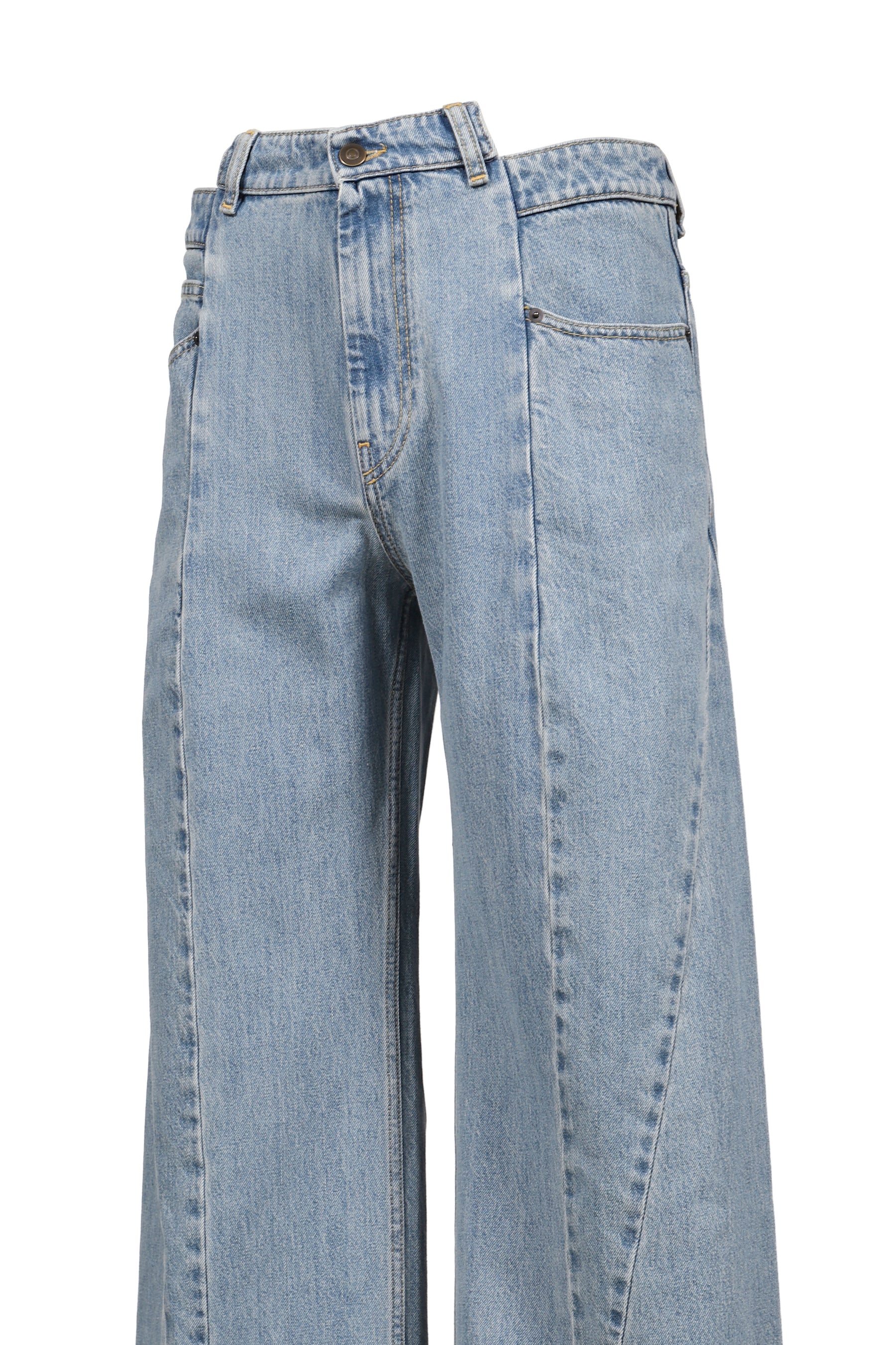 SPLICED DENIM TROUSERS / BLU