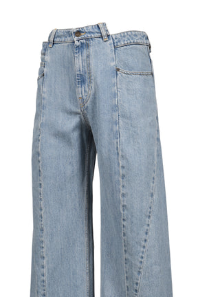 SPLICED DENIM TROUSERS / BLU