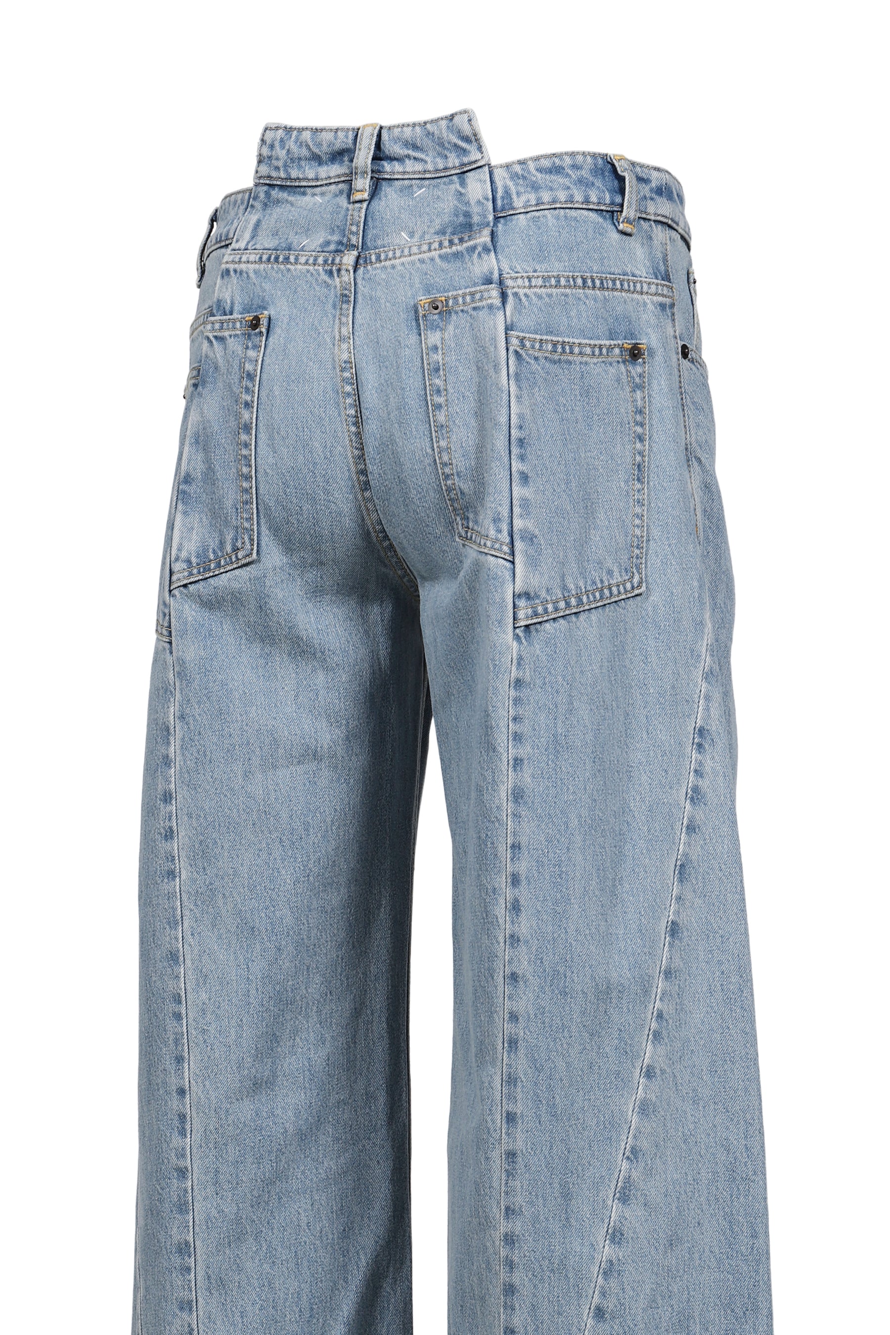 SPLICED DENIM TROUSERS / BLU