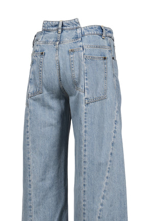 SPLICED DENIM TROUSERS / BLU