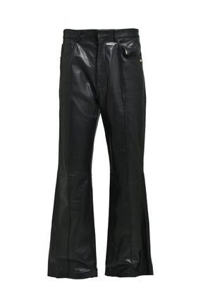 LEATHER BOOT CUT PANT / BLK