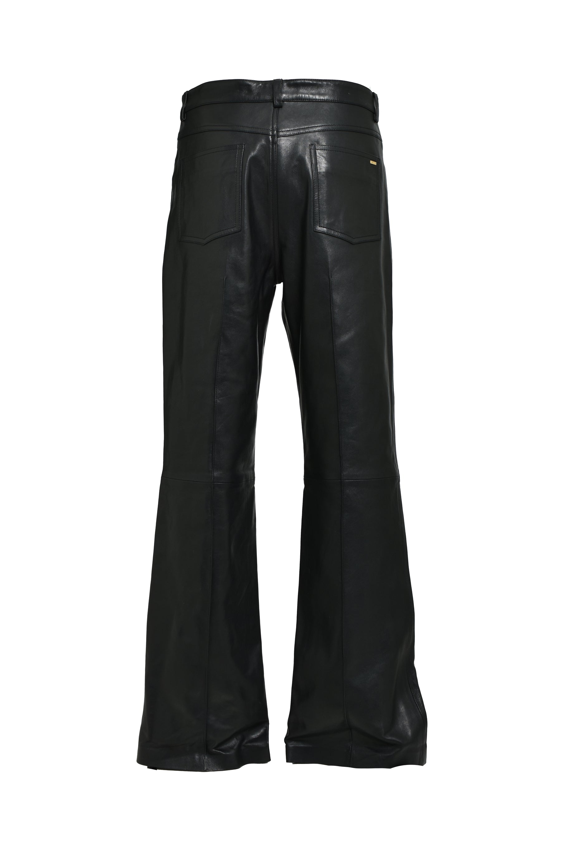 LEATHER BOOT CUT PANT / BLK