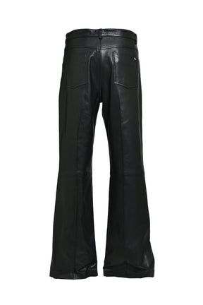 LEATHER BOOT CUT PANT / BLK
