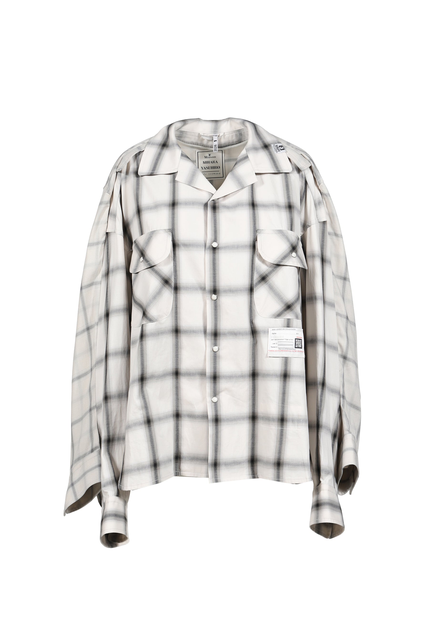 W SLEEVE CHECK SHIRTS / BEI