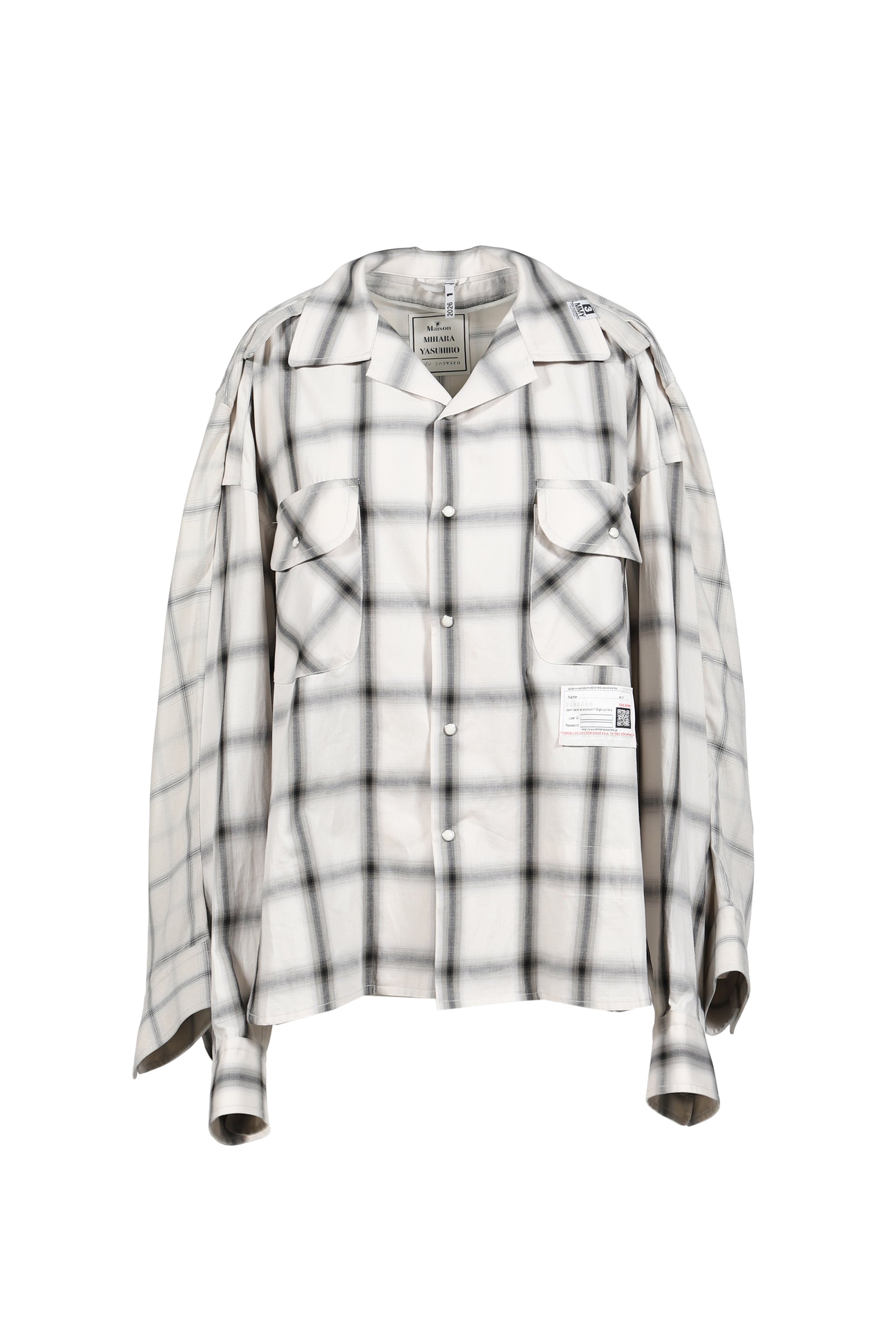 W SLEEVE CHECK SHIRTS / BEI