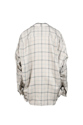 W SLEEVE CHECK SHIRTS / BEI
