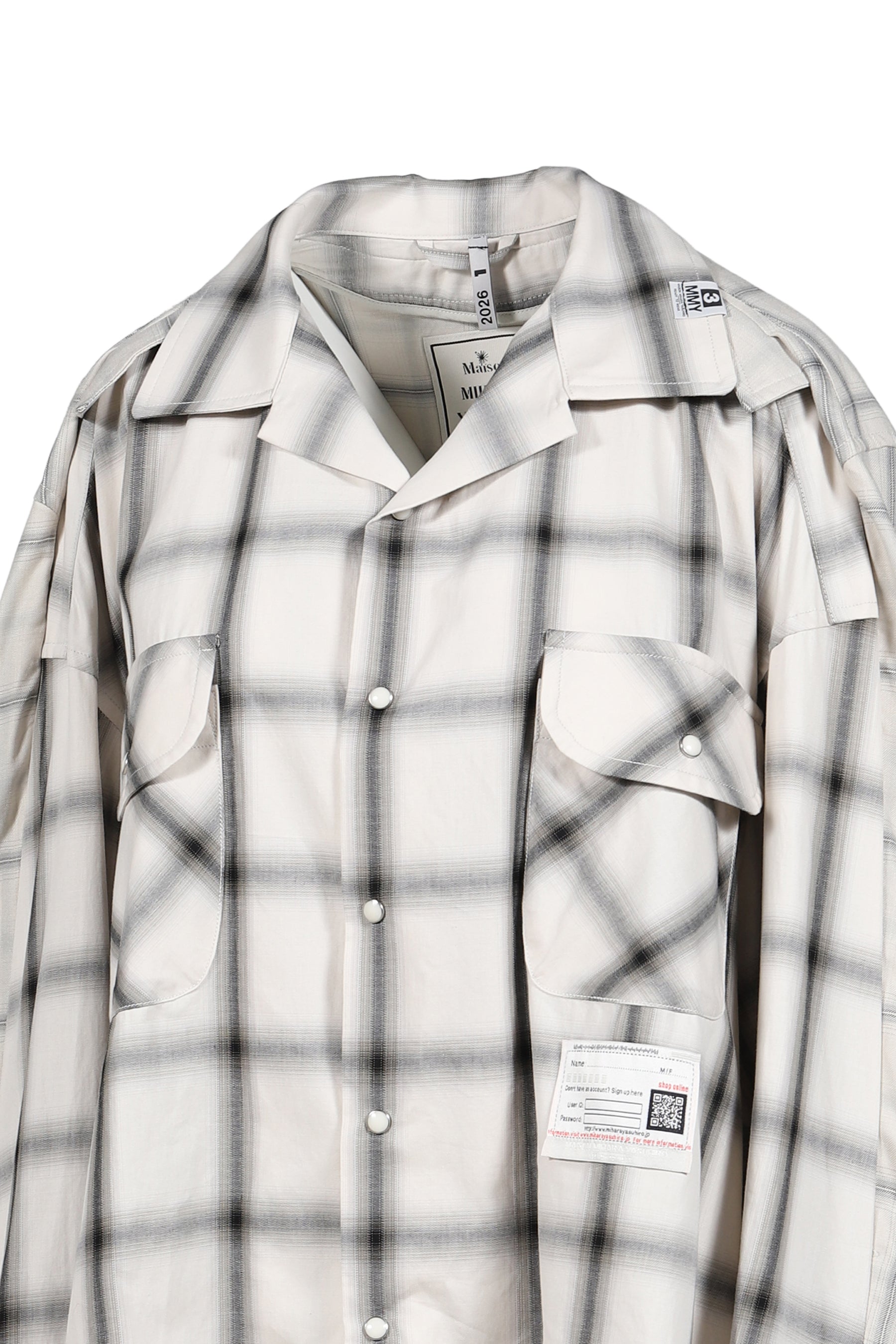 W SLEEVE CHECK SHIRTS / BEI