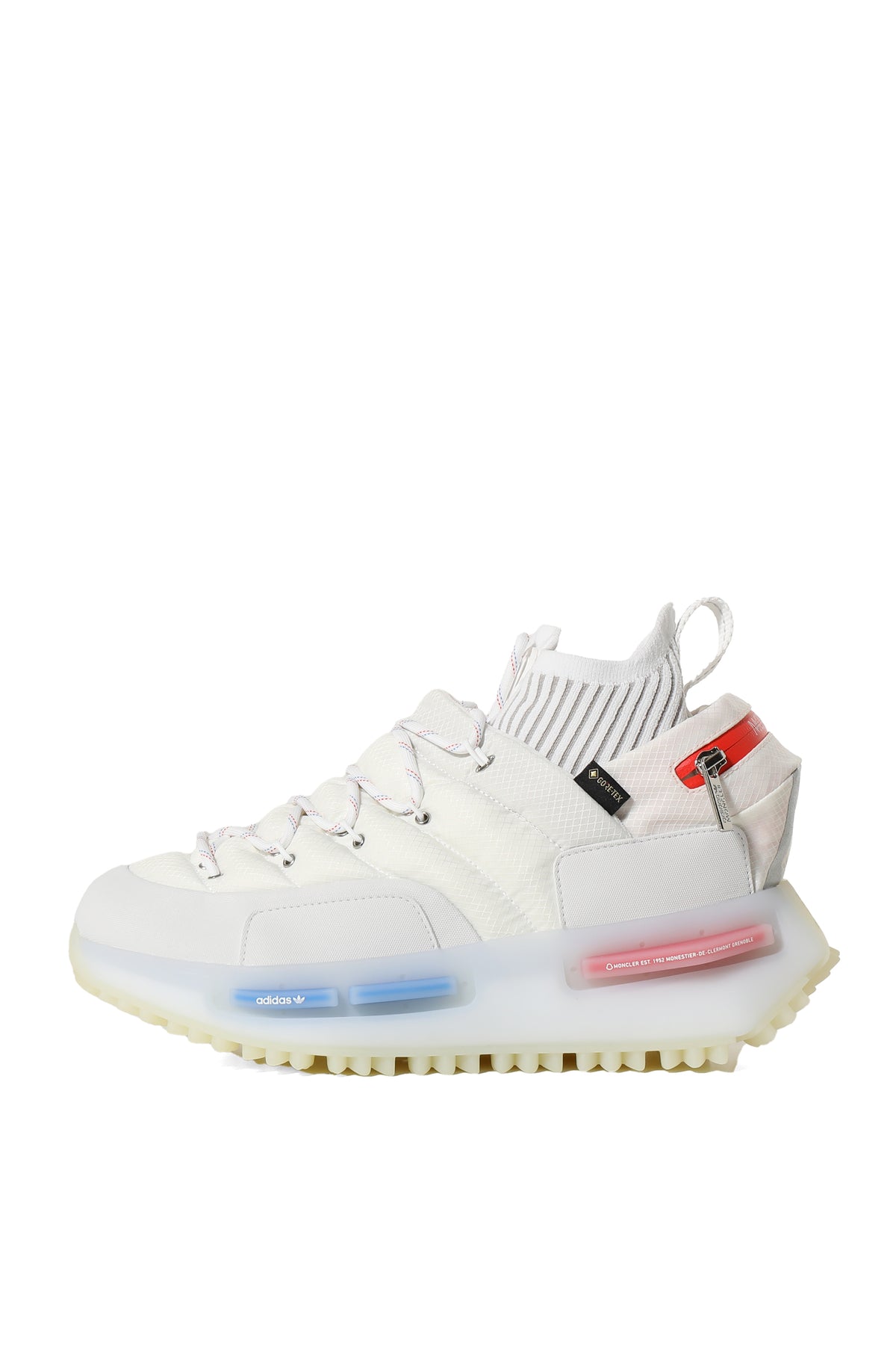 MONCLER NMD RUNNER HIGH TOP SNEAKERS / WHT