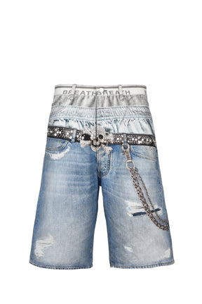 TRANSFER PRINT DENIM SHORTS / IND
