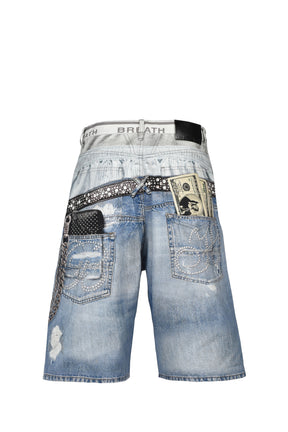 TRANSFER PRINT DENIM SHORTS / IND