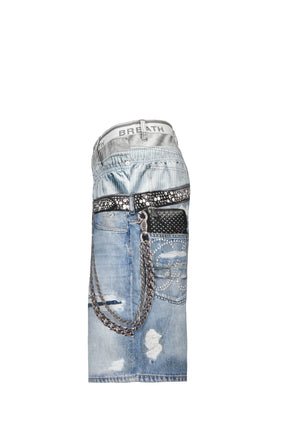 TRANSFER PRINT DENIM SHORTS / IND