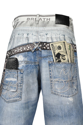 TRANSFER PRINT DENIM SHORTS / IND