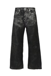 COATING DENIM PANTS / BLK