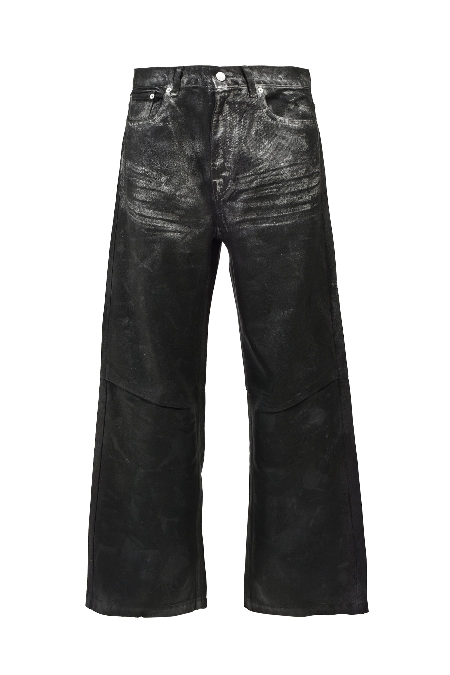 COATING DENIM PANTS / BLK