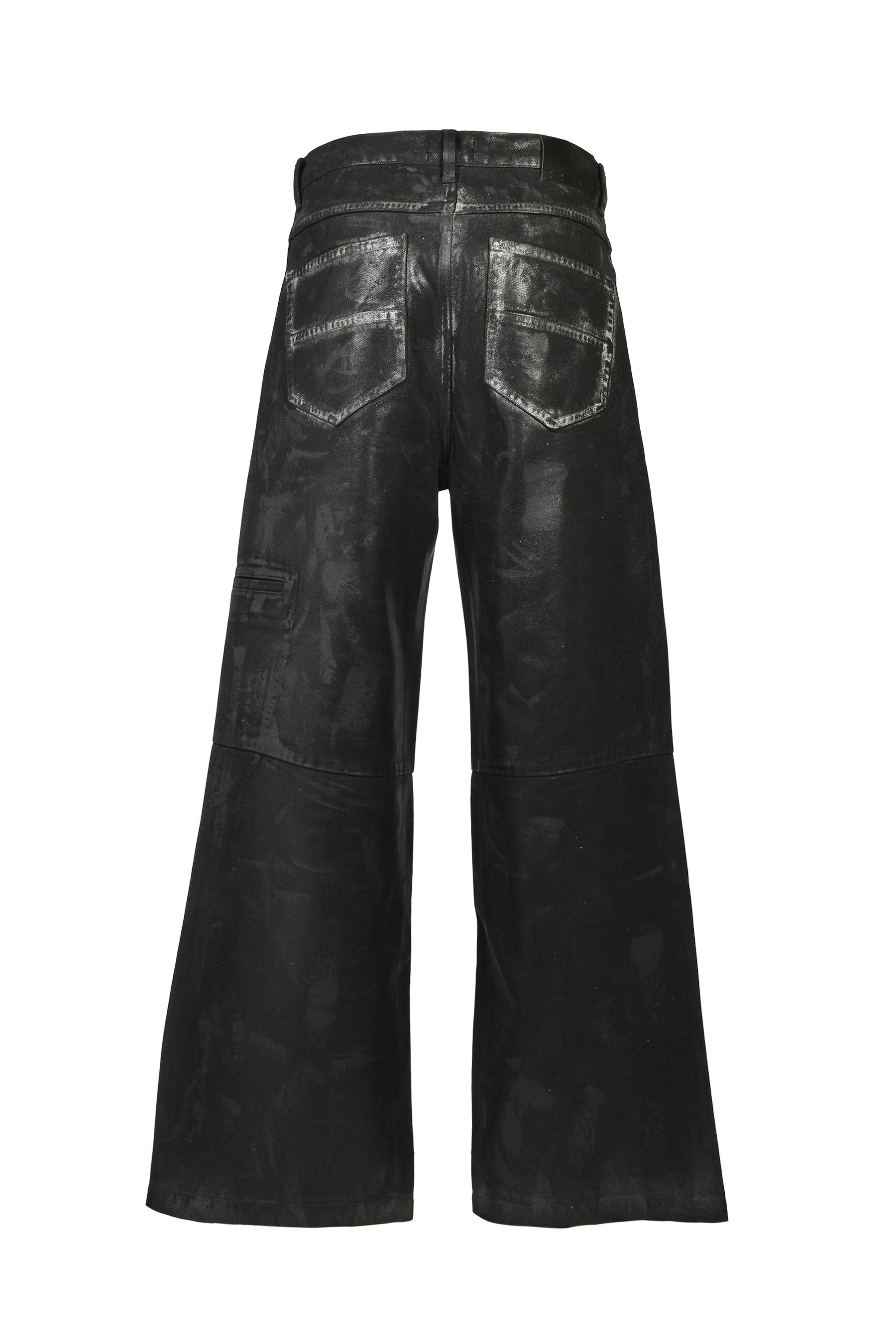 COATING DENIM PANTS / BLK