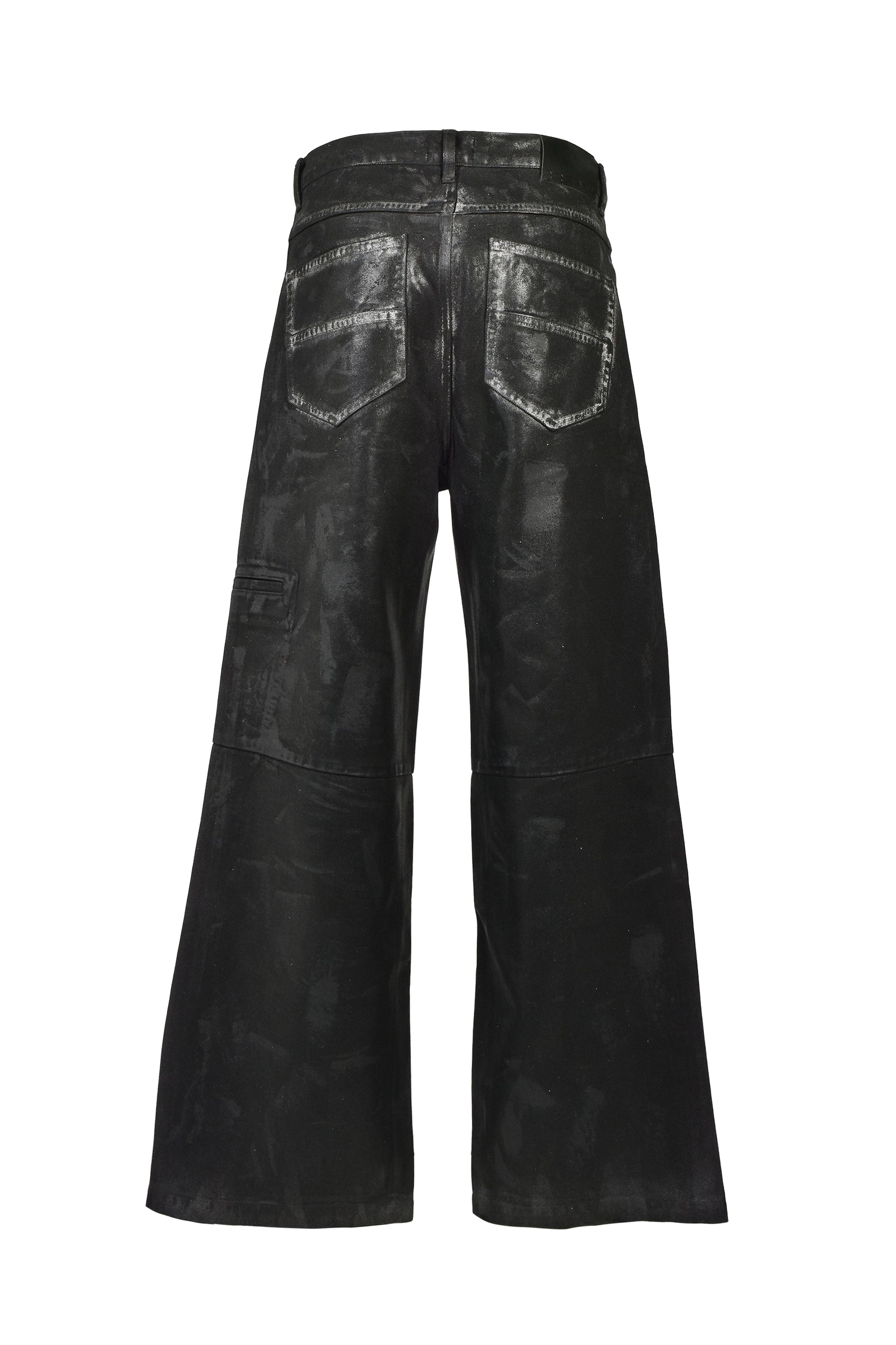 COATING DENIM PANTS / BLK