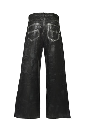 COATING DENIM PANTS / BLK