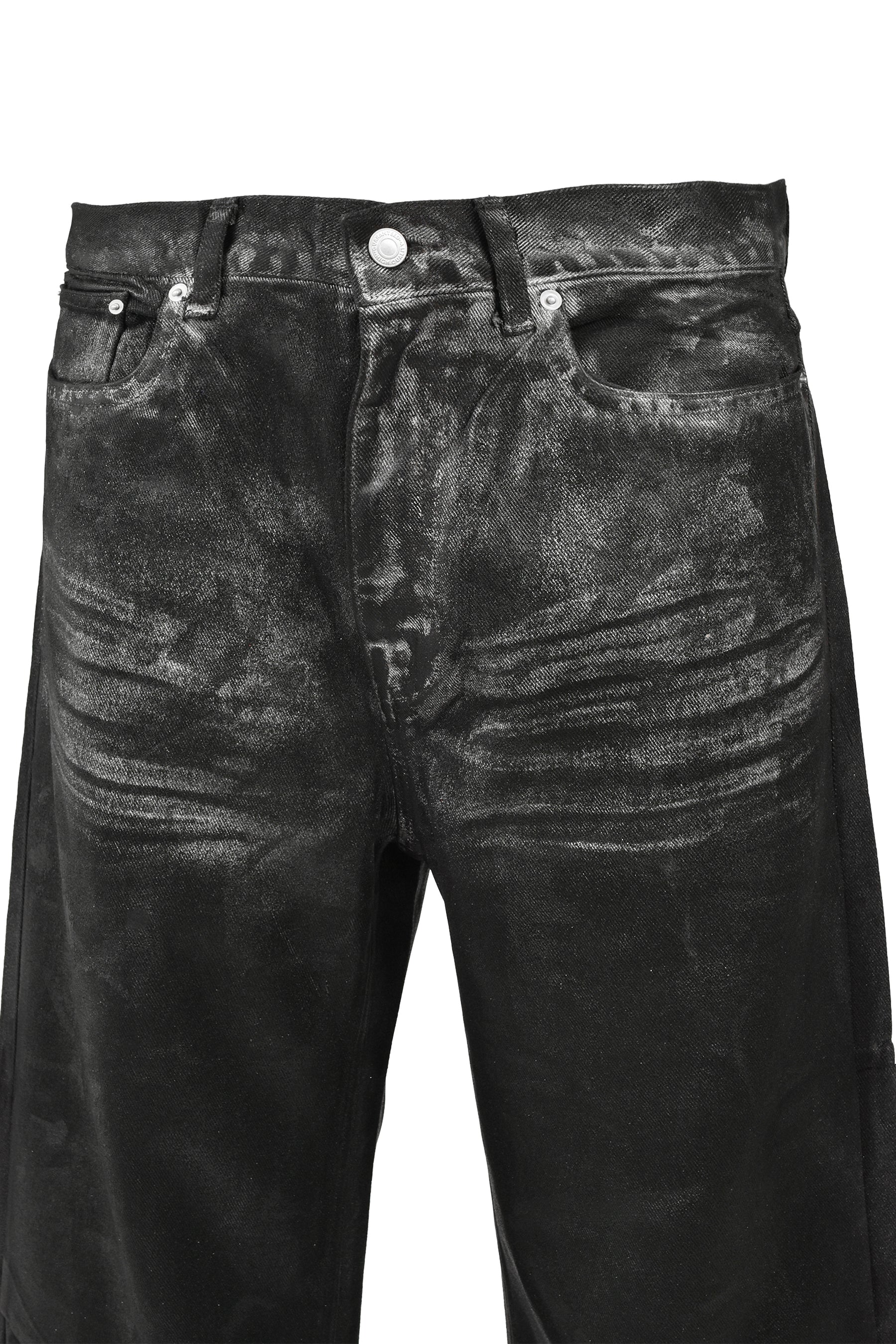 COATING DENIM PANTS / BLK