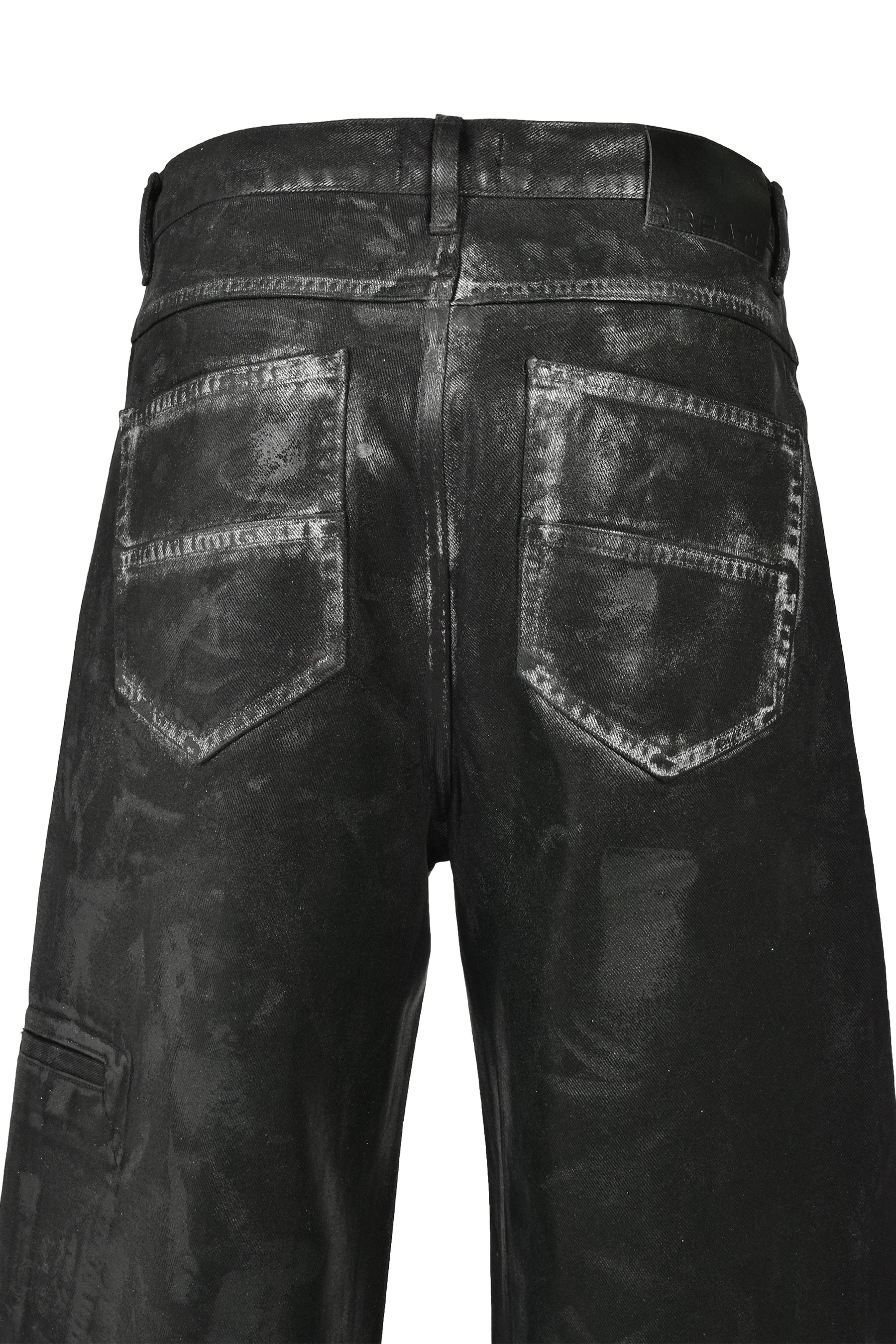 COATING DENIM PANTS / BLK