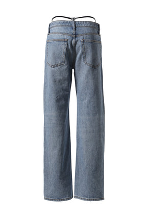 MID RISE RELAXED JEAN PRESTYLE DIAMANTE CHARM / INDIGO