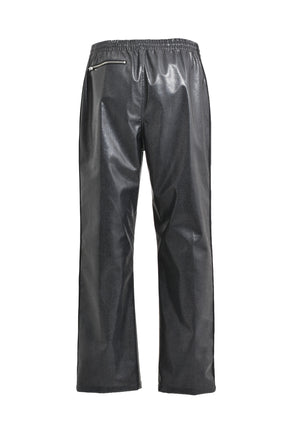 TRACK PANTS - SYNCETIC LEATHER (EXCLUSIVE) / BLK