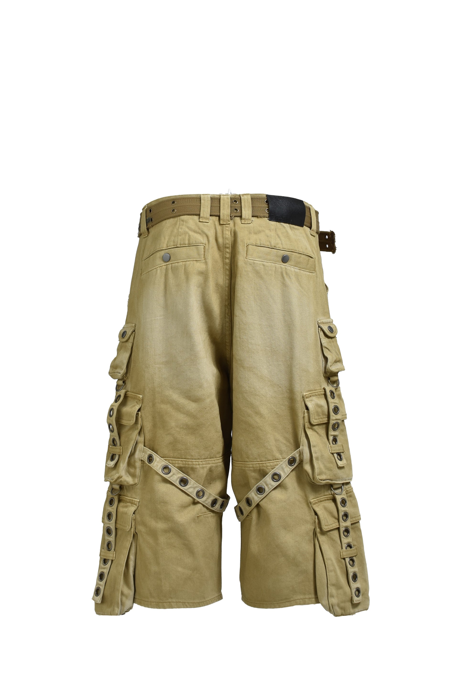 BLEACH CARGO PANTS W / BELT / DESERT
