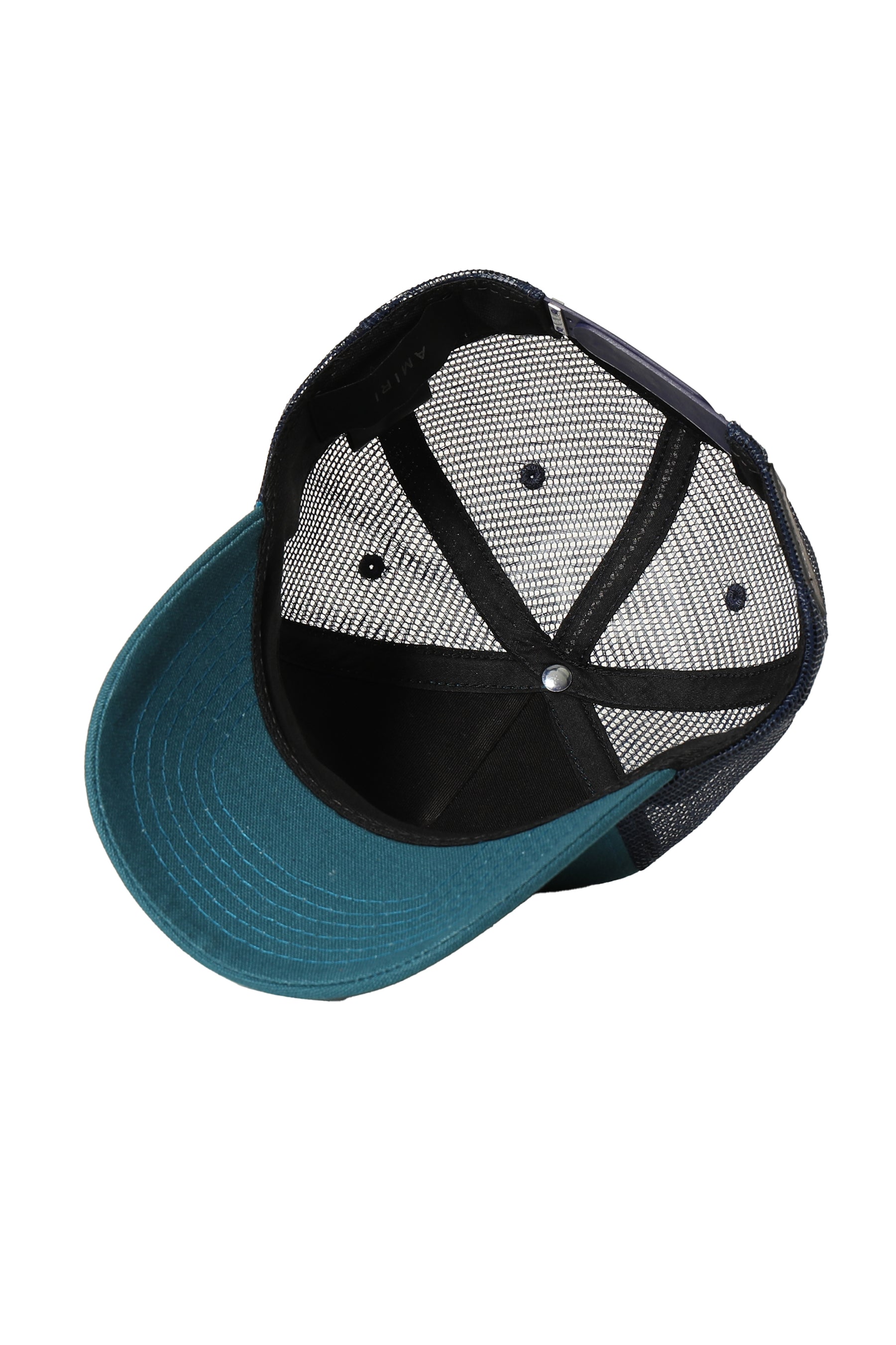 AMIRI アミリ FW23 AMIRI SCRIPT TRUCKER HAT / TEAL -NUBIAN