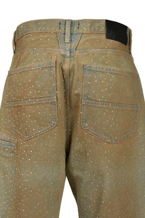 RHINESTONE DENIM SHORTS / IND