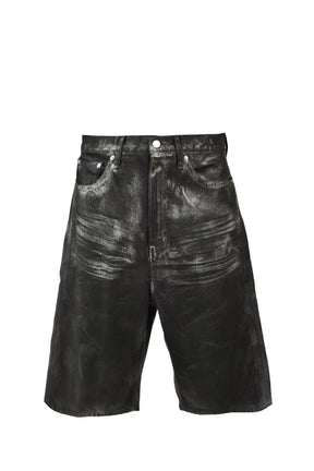 COATING DENIM SHORTS / BLK