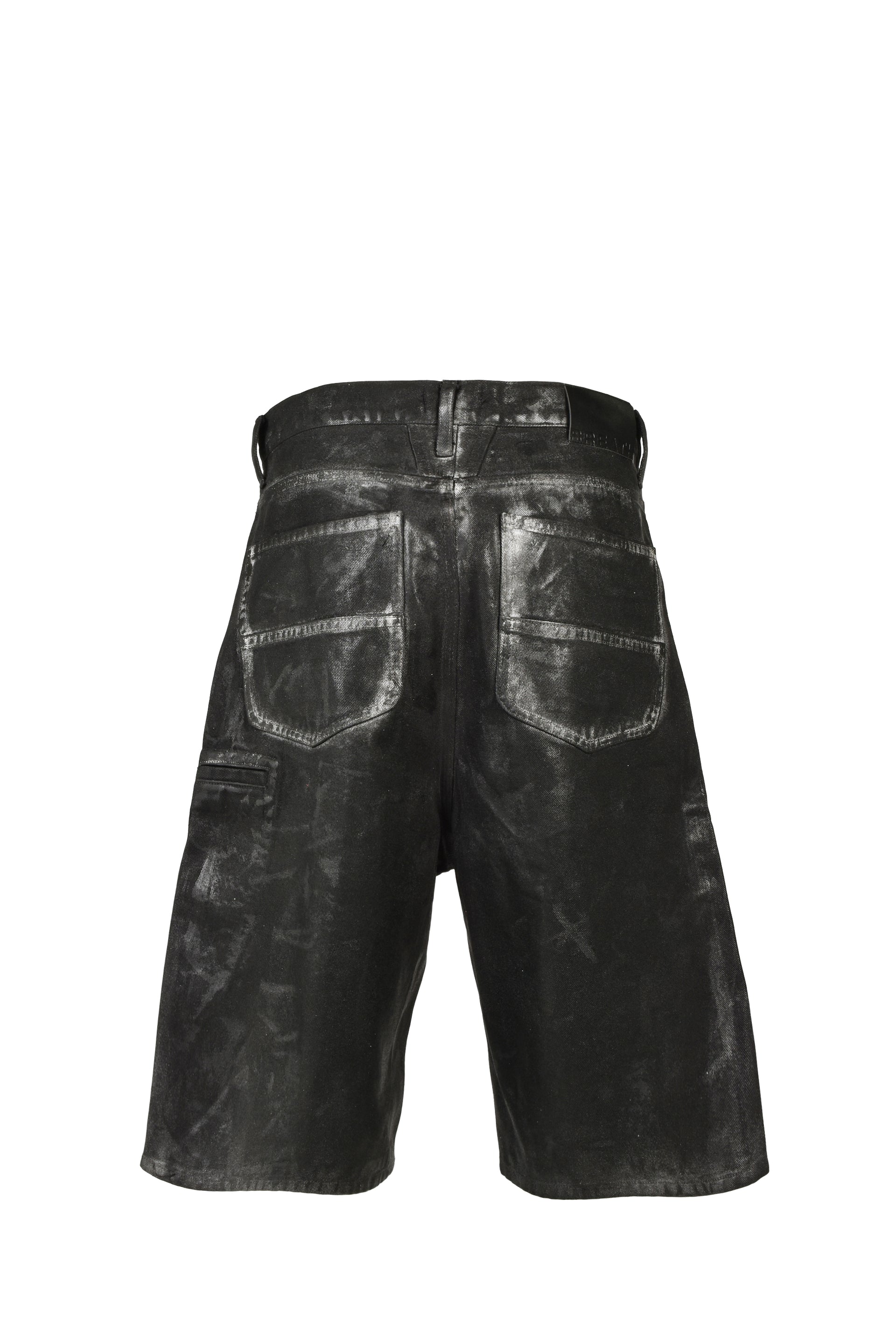 COATING DENIM SHORTS / BLK