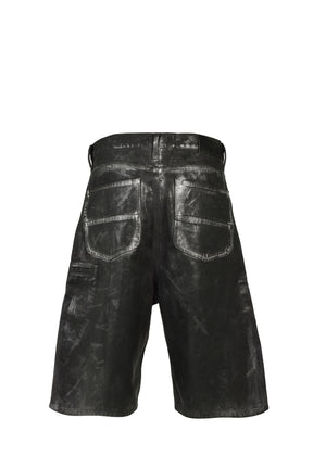 COATING DENIM SHORTS / BLK