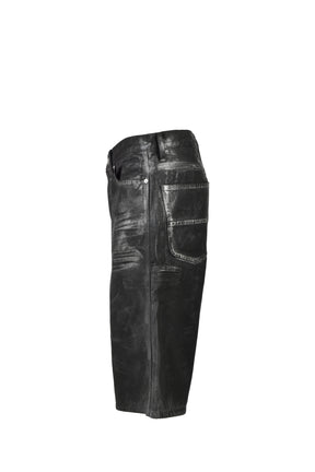 COATING DENIM SHORTS / BLK