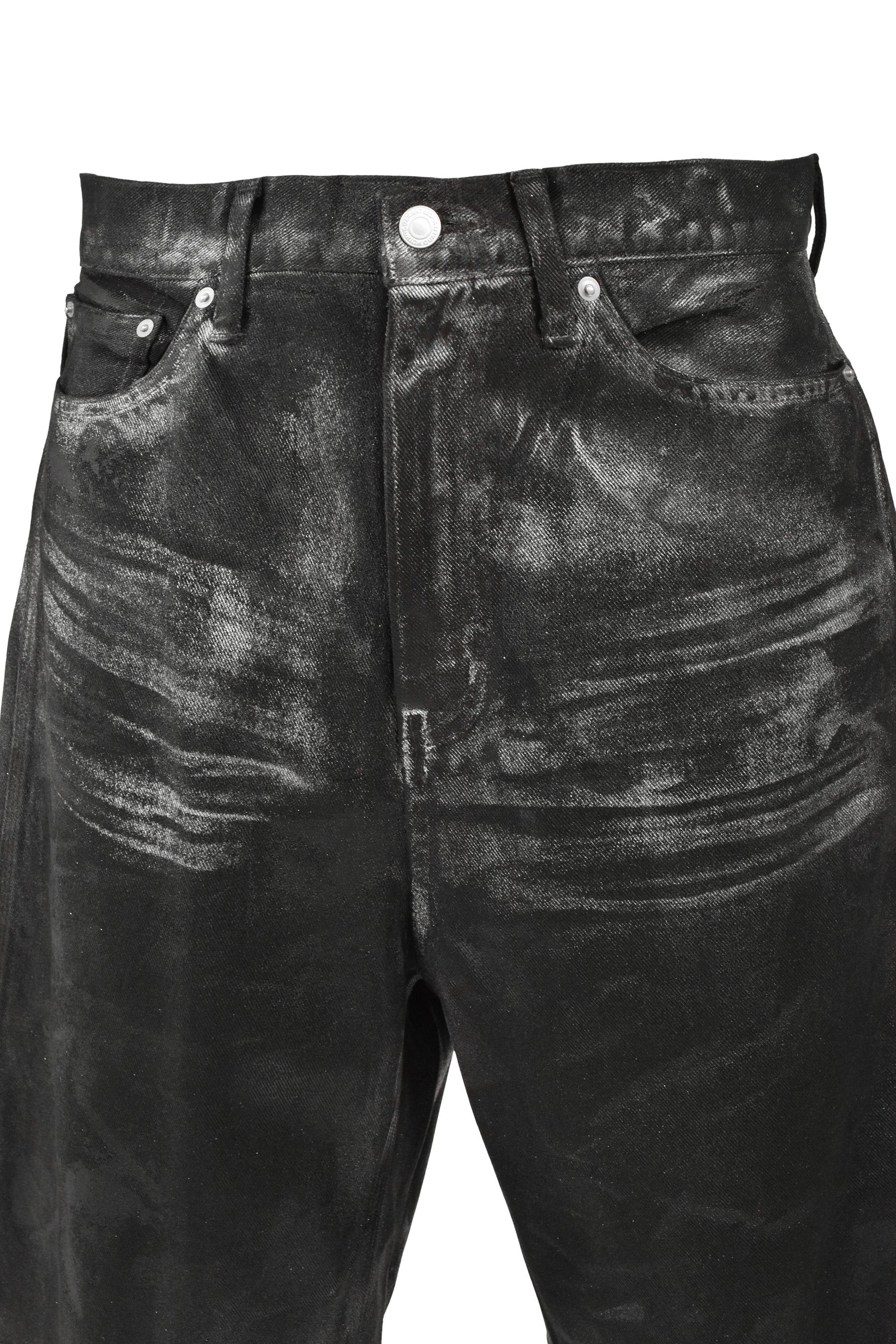 COATING DENIM SHORTS / BLK