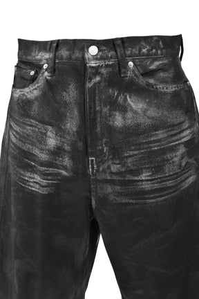 COATING DENIM SHORTS / BLK