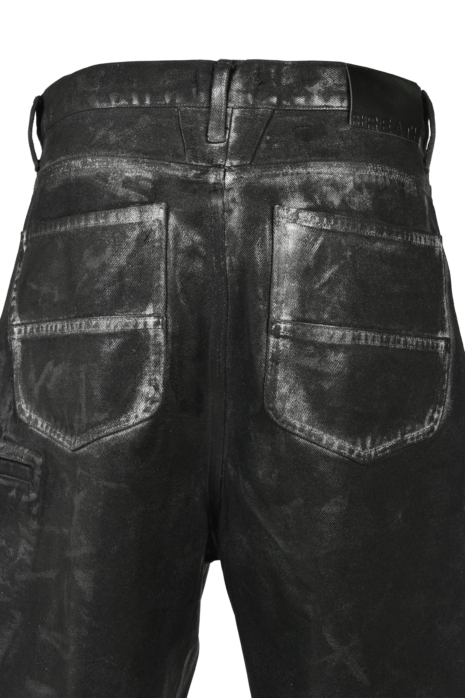 COATING DENIM SHORTS / BLK