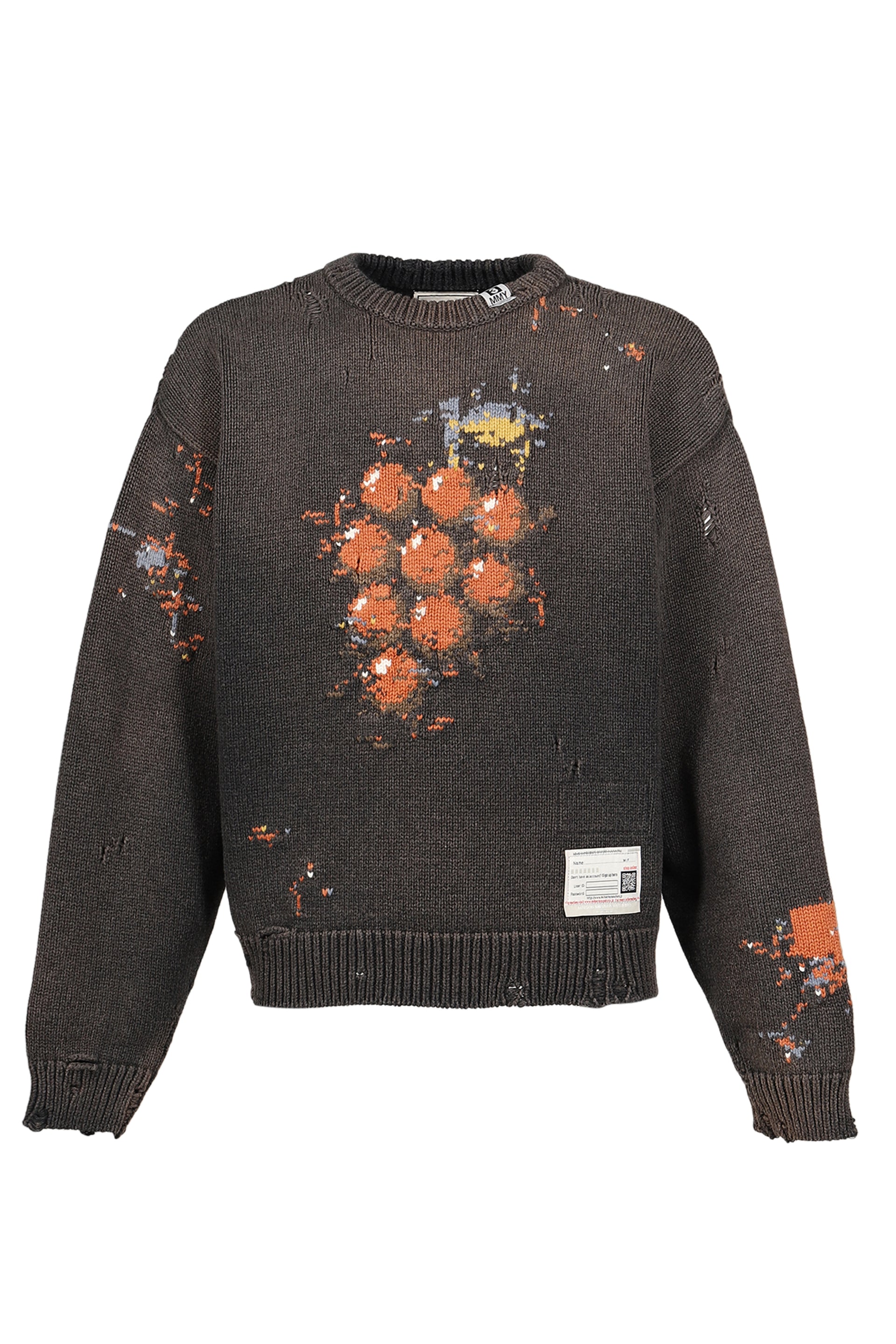 GRAPE JACQUARD KNIT PULLOVER / BLK