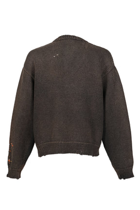 GRAPE JACQUARD KNIT PULLOVER / BLK