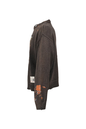 GRAPE JACQUARD KNIT PULLOVER / BLK