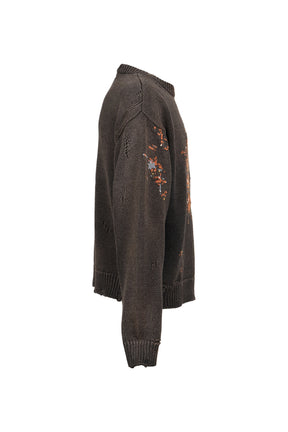 GRAPE JACQUARD KNIT PULLOVER / BLK