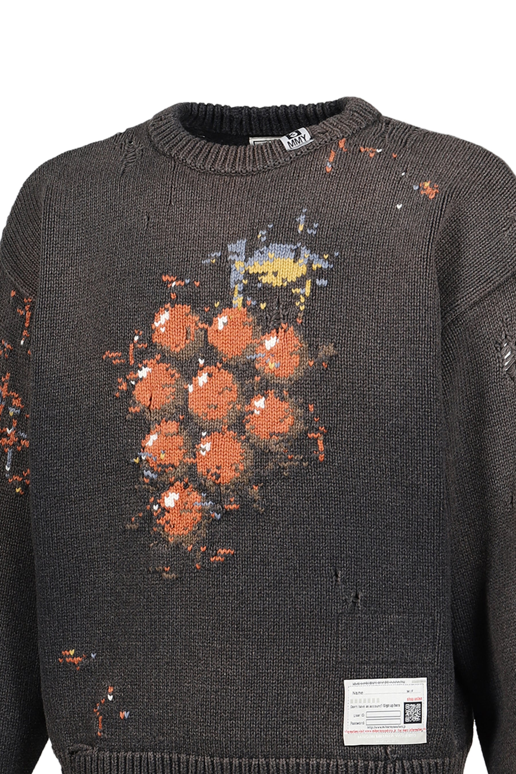 GRAPE JACQUARD KNIT PULLOVER / BLK