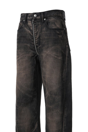 BALLOON JEAN MOTO FRONT TO BACK ZIP / DISTRESSED