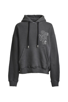 OUTLINE ARROW SKATE HOODIE / BLK WHT