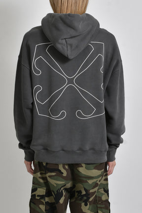 OUTLINE ARROW SKATE HOODIE / BLK WHT