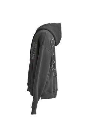 OUTLINE ARROW SKATE HOODIE / BLK WHT