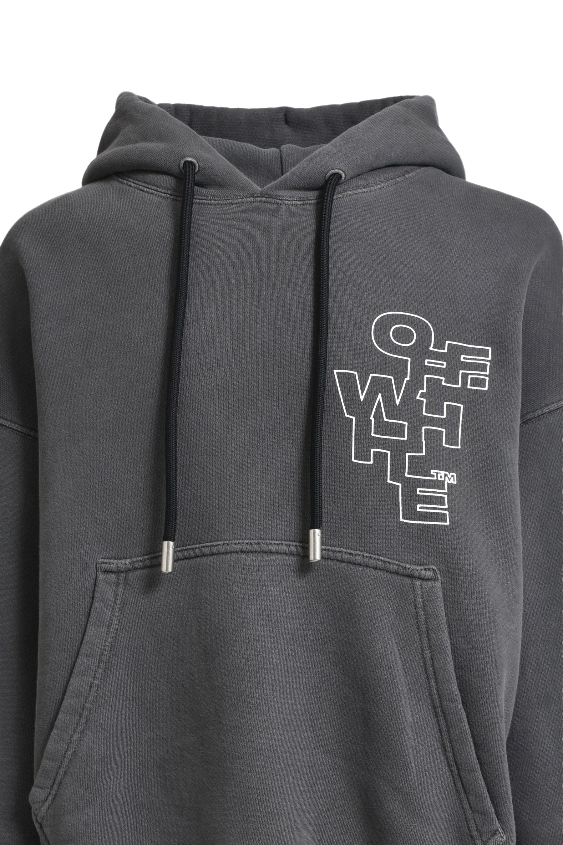 OUTLINE ARROW SKATE HOODIE / BLK WHT